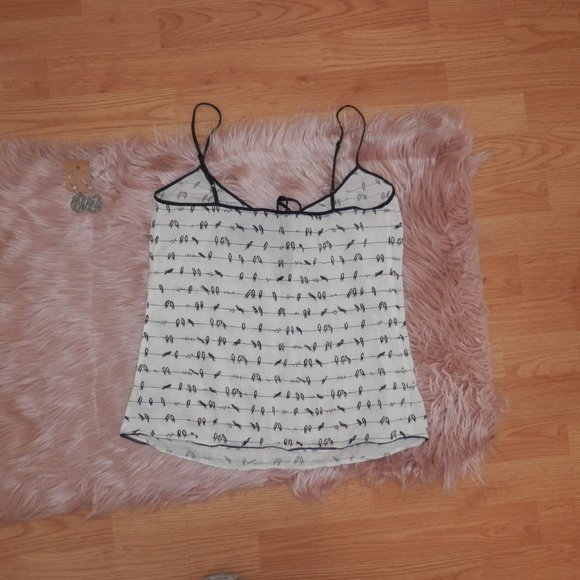 Fleurette Size Small Bird On Wire Print Tank Top - Picture 4 of 8